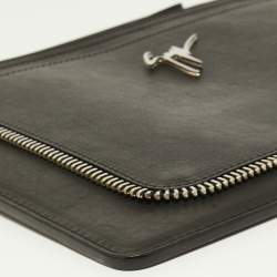 Giuseppe Zanotti Black Leather Zip Detail Marcel Clutch