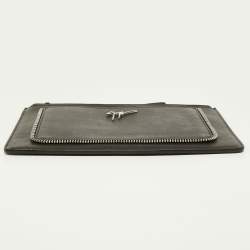 Giuseppe Zanotti Black Leather Zip Detail Marcel Clutch