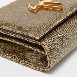 Giuseppe Zanotti Gold Lizard Effect Leather Chain Flap Shoulder Bag