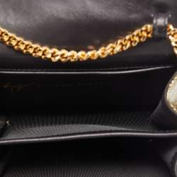 Giuseppe Zanotti Gold Lizard Effect Leather Chain Flap Shoulder Bag