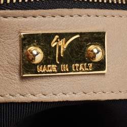 Pre Owned Giuseppe Zanotti Beige Leather Oversized Clutch
