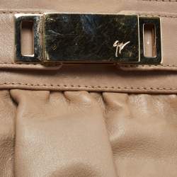 Pre Owned Giuseppe Zanotti Beige Leather Oversized Clutch