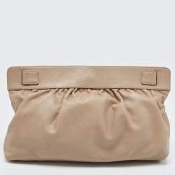 Pre Owned Giuseppe Zanotti Beige Leather Oversized Clutch