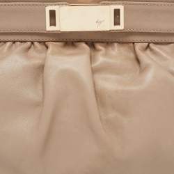 Pre Owned Giuseppe Zanotti Beige Leather Oversized Clutch