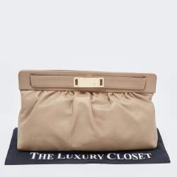 Pre Owned Giuseppe Zanotti Beige Leather Oversized Clutch