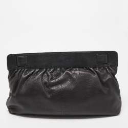 Giuseppe Zanotti Black Grained Leather Oversized Clutch
