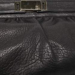 Giuseppe Zanotti Black Grained Leather Oversized Clutch