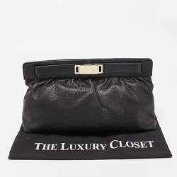 Giuseppe Zanotti Black Grained Leather Oversized Clutch