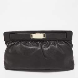 Giuseppe Zanotti Black Grained Leather Oversized Clutch