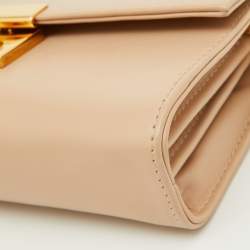 Giuseppe Zanotti Beige Leather Chain Wristlet Clutch