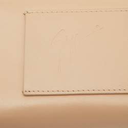 Giuseppe Zanotti Beige Leather Chain Wristlet Clutch