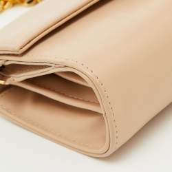Giuseppe Zanotti Beige Leather Chain Wristlet Clutch
