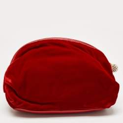 Pre Owned Giuseppe Zanotti Velvet and Leather Zip Pouch