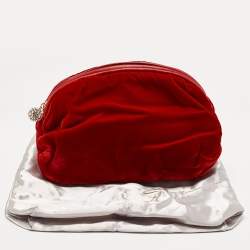 Pre Owned Giuseppe Zanotti Velvet and Leather Zip Pouch