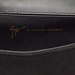 Giuseppe Zanotti Black Suede Diwali Motif Jaya Chain Clutch