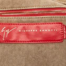 Pre Owned Giuseppe Zanotti Brown Denim Logo Shopper Tote