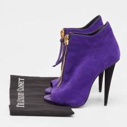 Giuseppe Zanotti Purple Suede Ankle Boots Size 36