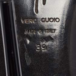 Pre Owned Giuseppe Zanotti Black Suede Crystal Embellished Bow Pumps Size 39