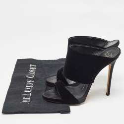 Giuseppe Zanotti Black Velvet Andrea Sandals Size 37.5