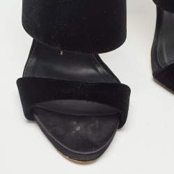 Giuseppe Zanotti Black Velvet Andrea Sandals Size 37.5