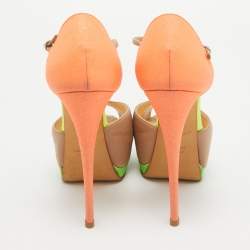 Giuseppe Zanotti Multicolor Leather and Glitter Ankle Strap  Sandals Size 36