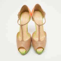 Giuseppe Zanotti Multicolor Leather and Glitter Ankle Strap  Sandals Size 36