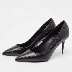 مملوكة مسبقًا Giuseppe Zanotti Black Ostrich Leather Pumps Size 40
