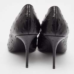 مملوكة مسبقًا Giuseppe Zanotti Black Ostrich Leather Pumps Size 40