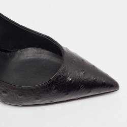 مملوكة مسبقًا Giuseppe Zanotti Black Ostrich Leather Pumps Size 40