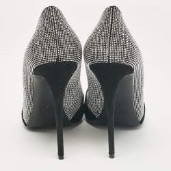 مملوكة مسبقًا Giuseppe Zanotti Black Suede Embellished Pointed Toe Pumps Size 40