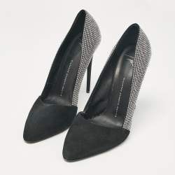 مملوكة مسبقًا Giuseppe Zanotti Black Suede Embellished Pointed Toe Pumps Size 40