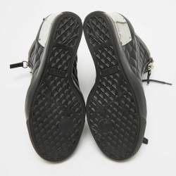 Pre Owned Giuseppe Zanotti Black Quilted Leather Wedge Sneakers Size 38.5
