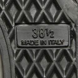 Pre Owned Giuseppe Zanotti Black Quilted Leather Wedge Sneakers Size 38.5