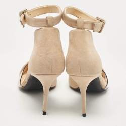 Giuseppe Zanotti Beige Suede and PVC Ankle Strap Pumps Size 36.5