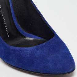 Giuseppe Zanotti Blue Suede Round Toe Pumps Size 40