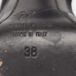 Pre Owned Giuseppe Zanotti Black Leather Ankle Strap Sandals Size 38