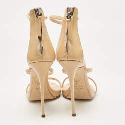 Giuseppe Zanotti Beige Patent Leather Coline Ankle Strap Sandals Size 40