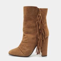 Giuseppe Zanotti Brown Suede Ankle Length Boots Size 40