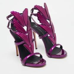 Giuseppe Zanotti Purple Patent Leather Cruel Ankle Strap Sandals Size 40