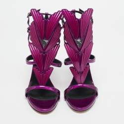 Giuseppe Zanotti Purple Patent Leather Cruel Ankle Strap Sandals Size 40