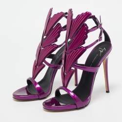 Giuseppe Zanotti Purple Patent Leather Cruel Ankle Strap Sandals Size 40