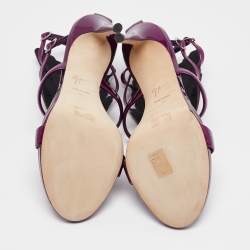 Giuseppe Zanotti Purple Patent Leather Cruel Ankle Strap Sandals Size 40