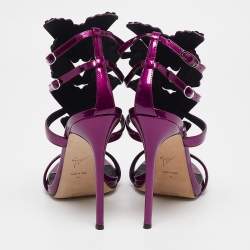 Giuseppe Zanotti Purple Patent Leather Cruel Ankle Strap Sandals Size 40
