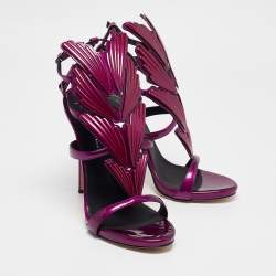 Giuseppe Zanotti Purple Patent Leather Cruel Ankle Strap Sandals Size 40