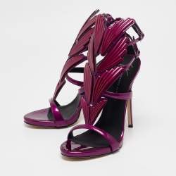 Giuseppe Zanotti Purple Patent Leather Cruel Ankle Strap Sandals Size 40