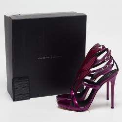 Giuseppe Zanotti Purple Patent Leather Cruel Ankle Strap Sandals Size 40