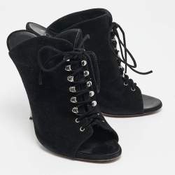 Pre Owned صندل جوسيبي زانوتي أسود جلد مقلوب مقاس 38