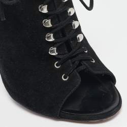 Pre Owned صندل جوسيبي زانوتي أسود جلد مقلوب مقاس 38