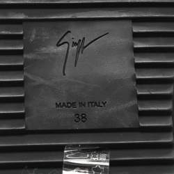 مملوكة مسبقًا Giuseppe Zanotti Blue/Black Velvet and Leather Coby High Top Sneakers Size 38