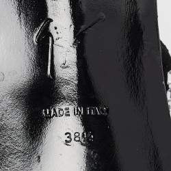 Pre Owned Giuseppe Zanotti Black Crystal Embellished Suede Slide Sandals Size 38.5